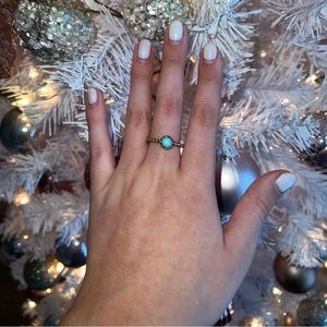 Pandora Aqua Blue Beaded Ring